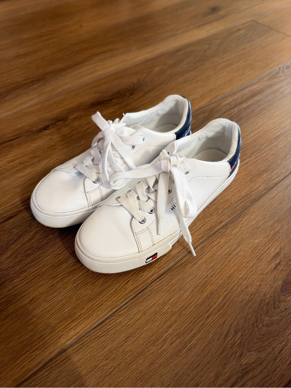 Women’s White Sneakers with Navy Accent - Brand: Tommy Hilfiger